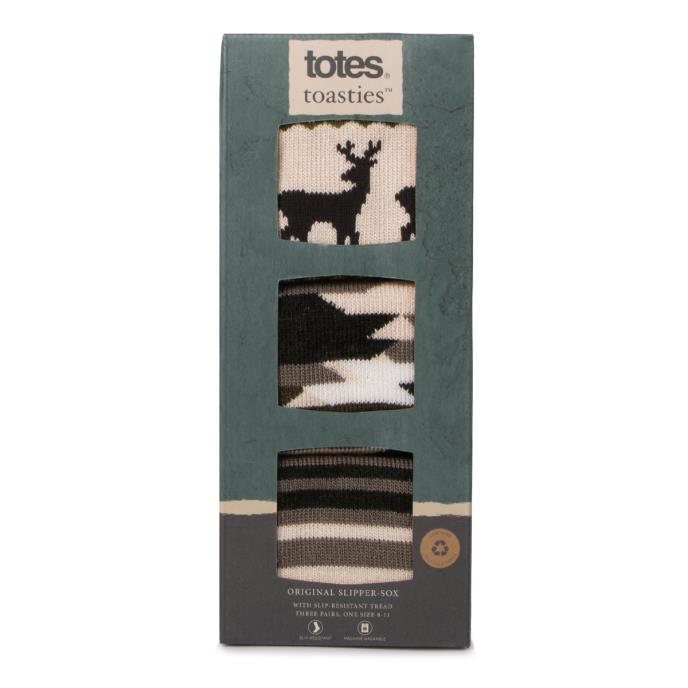 totes toasties® Mens Original Novelty Slipper Socks (Triple Pack)  Extra Image 8